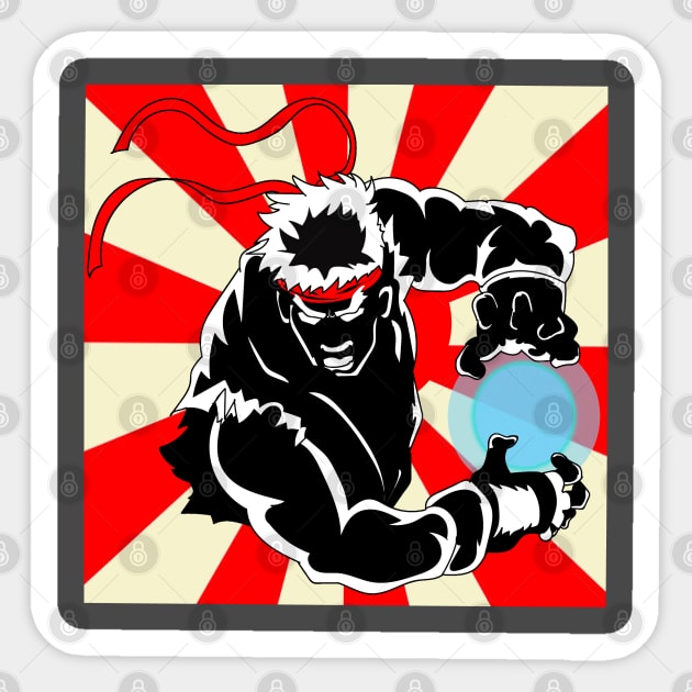 Ryu Hakdoken Sticker by Drawin4U